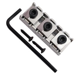 AYUBOUSA Electric Guitar String Locking Nut for Flord Rose Style Tremolo Bridge with Mounting Screws and Wrench (Silver)