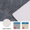 Seavish Luxury Grey Shag Curved Bath Rug, 18 x 57