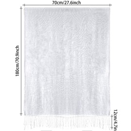 Jmkcoz Women's Pashmina Shawls Wraps Scarf for Evening Dresses Bridal Bridesmaid Wedding Winter Large Warm Soft Silky Scarves (White)