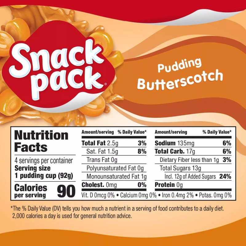 Snack Pack Butterscotch Pudding Cups 13 oz (3 Pack) Snack
