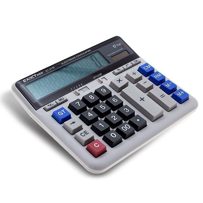 Large Computer Electronic Calculator Counter Solar Battery Power 12 Digit
