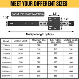 ​Pocket Door Slides, Pivot Door Slide Hardware, Cabinet Pocket Door Slide for Inset Door, Cabinet Door (18 inches, 2PCS)