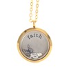 BG247 Stainless Steel 30mm Glass Floating Memory Living Locket Circle