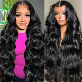 34 Inch 13x6 HD Lace Front Wigs Human Hair Body Wave Lace Front Wigs Human Hair Pre Plucked 200% Density Transparent Lace Frontal Wigs Human Hair Lace Front Wigs Baby Hair Human Hair Wig for Women