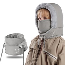 TAGVO Kids Thermal Balaclava, Multifunction Adjustable Windproof Fleece Bicycle Ski Mask with Neck Gaiters, 3 in 1 Full Face Mask Snood Hood Hat Winter Cold Weather Outdoor Caps for Boys Girls 4-10