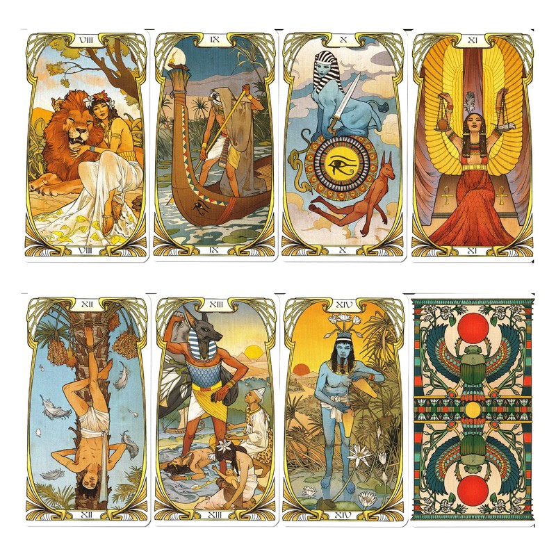 Egyptian Art Nouveau Tarot [Tarot Divination Instructions Included] [Genuine Lo