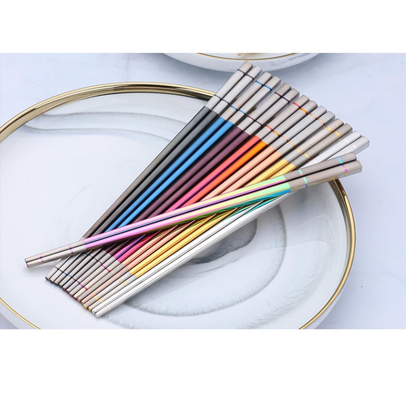 Reusable Stainless Steel Chopsticks,Dishwasher Safe , Easy to Use(2 PCS,Rose
