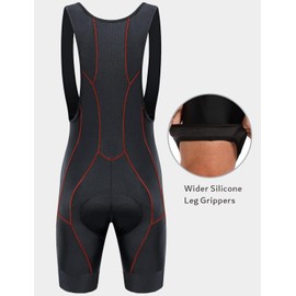 Przewalski Men’s 3D Padded Cycling Bike Bib Shorts, Bicycle Biking Bib Shorts Red