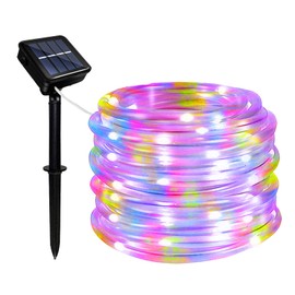 Micacorn Solar String Lights Outdoor Rope Lights Christmas Lights Solar Fairy String Lights 39ft 8 Modes 100 LEDs Waterproof Tube Light for Garden Wedding Party Christmas Decorations