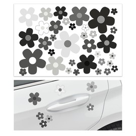 KVAEY Flowers Car Stickers Set, Self Adhesive Daisy Flower Label Stickers for Car Body Mirror Window, Waterproof Hippie Stickers for Car Scooter Laptop Decoration, Car Accessories (Style D)