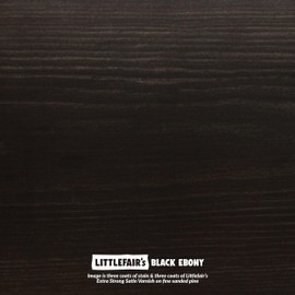 Littlefair's Wood Stain Water Based - 16.9oz/500ml - Indoor Furniture Stain Light & Dark Finishes - Special Non Toxic & Eco Friendly Formula - Wood Stain for Crafts - Color: Black Ebony