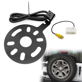 Cámara de respaldo de neumático de repuesto, cámara de respaldo de coche para Jeep Wrangler Montaje de neumático de repuesto 2007-2018, directrices de cámara extraíble gran angular impermeable con