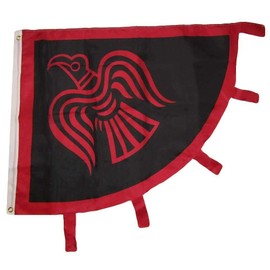 JumpingLight 3x4 Viking Raven Red Black 150D Woven Poly Nylon Flag 4x3 Banner Heavy Duty - Quality Flags