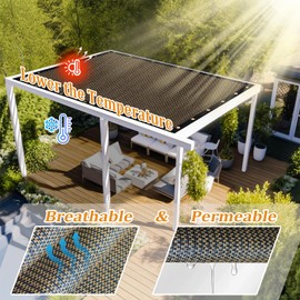 Shade&Beyond Customized Size 9' X 19' Shade Cloth with Grommets, 90% UV Protection UV Protection Mesh Tarp Sun Screens for Patio GN04, Mocha