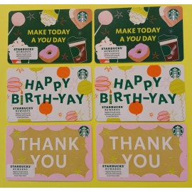 STARBUCKS CARDS 2024 " 6 NEWLY RELEASED CARDS " BRAND NEW ~ GREAT PRICE