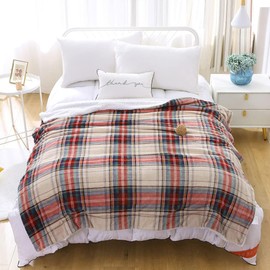 MERRYLIFE Plaid Sherpa Throw Blanket for Couch | Ultra-Plush Decorative Soft Colorful | Plush Travel Chair Blanket Throws(60" 80",Tartan)