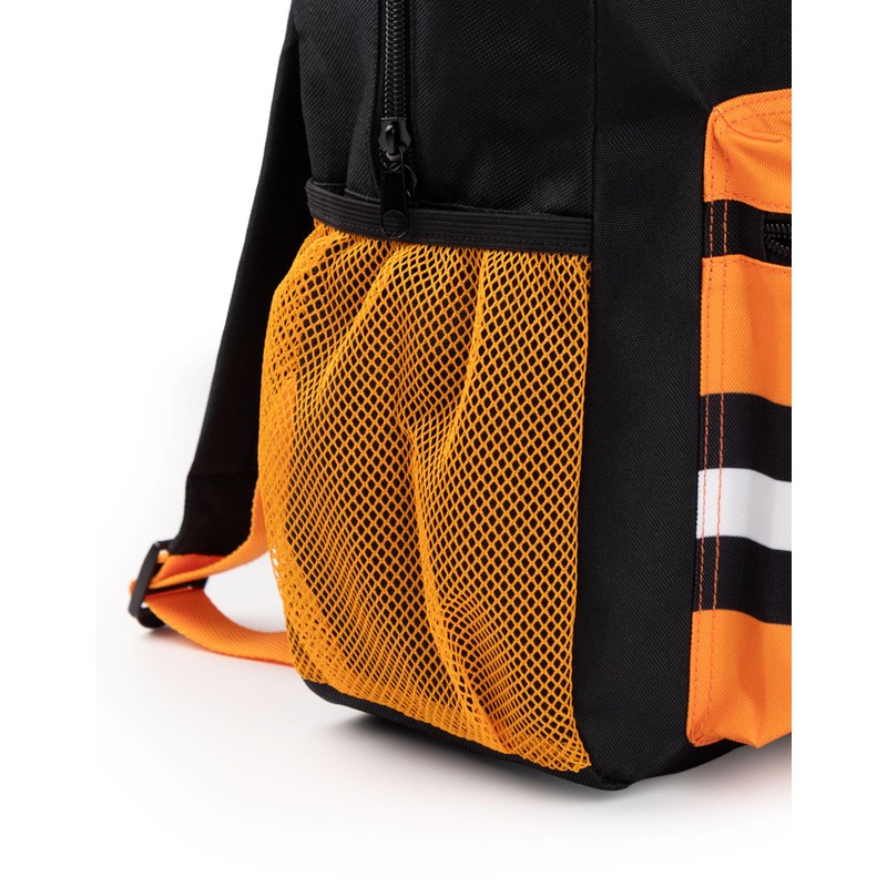 Naruto Shippuden Boys' Backpack Black and Orange Backpack with Adjustable