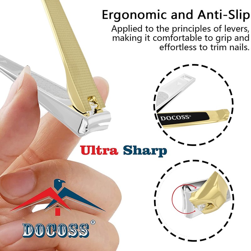 DOCOSS- Pack Of 2-Quality Gold Nail Clippers Antique Nail Cutter