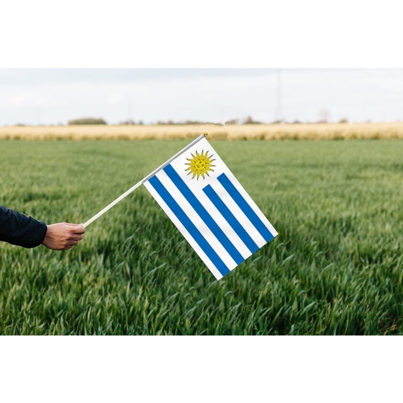 10 PCS Uruguay Handheld Flag,8.5×5.5 Inch uruguayan Flags Hand Held