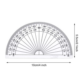 Plastic Protractor 180 Degree Math Protractors 4 inch Math Geometry Set（4 Plastic Protractor 180 Degree Math Protractors 4 inch Math Geometry Set（4 Pack,Clear) Pack,Clear)