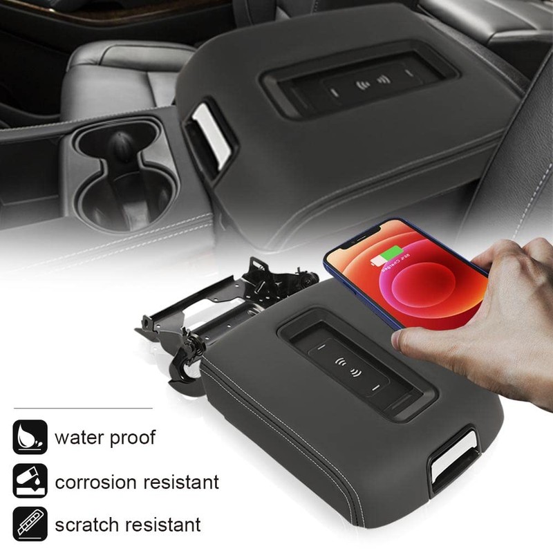 G-PLUS Center Console Armrest Lid w/Wireless Charger Compatible with Chevy