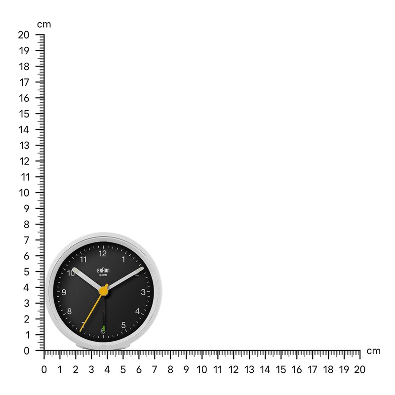 Braun BC12WB Classic Analogue Alarm Clock with Snooze Function and