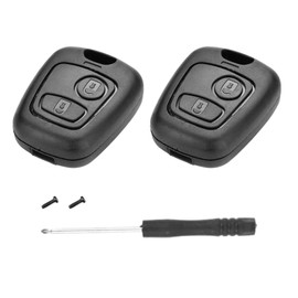 SLshiBo Set of 2 Car Key Housing Peugeot 2 Buttons Remote Control Replacement Key Compatible with Peugeot 106 107 206 207 208 407 806 and Citroen C1 C2 C3 C4 C5 Xsara Picasso Saxo
