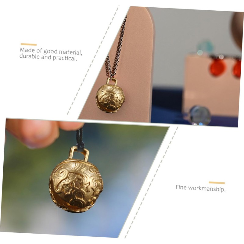 LALAFINA 2Pcs Retro Brass Bell Pendants for DIY Crafts Unique