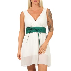 Malito - Women's Waist Belt Made of 100% Soft Genuine Leather - One Size Tie Belt with Adjustable Waist Band - Wide Wrap Belt with Bow - Waist Belt G100, Green