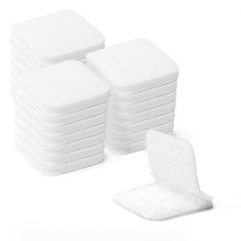 Art3d 48 Sets Hook and Loop Tape Sticky Back,1 in. x 1 in. Double-Sided Adhesive Strip, Heavy Duty, White