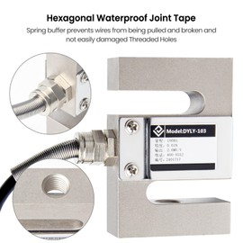 Heemab (0~100KG) S-Type Pull Pressure Compression and Tension Sensor, M12x1.75 Stainless Steel Force Pressure Testing Load Cell Sensor, Industrial High-Precision Force Sensor, DYLY-103, 5~15V
