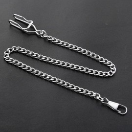 Tiong Clip Pocket Watch 14 Inch Chain Vintage Metal Alloy Chain Link Vest Suit for Your Pocket Watches