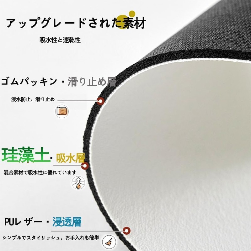 YonTens Diatomaceous Earth Drying Mat, Dishes, Quick Drying, Water Absorbent,