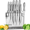 D.Perlla Knife Set, 14 Pieces Kitchen Knife Set with Clear