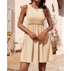 BTFBM Women Sleeveless Summer Dress 2025 Crewneck Ribbed Knit Ruffle