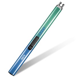 IUIRE Rechargeable Arc Lighter Electric Candle Lighter with Double Safety Switch (1 Pack - Blue/Green Gradient)