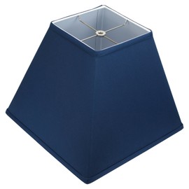 FenchelShades.com 7" Top Dimension x 14" Bottom Dimension 12" Slant Height Fabric Square Lampshade Spider Attachment (Navy Blue)