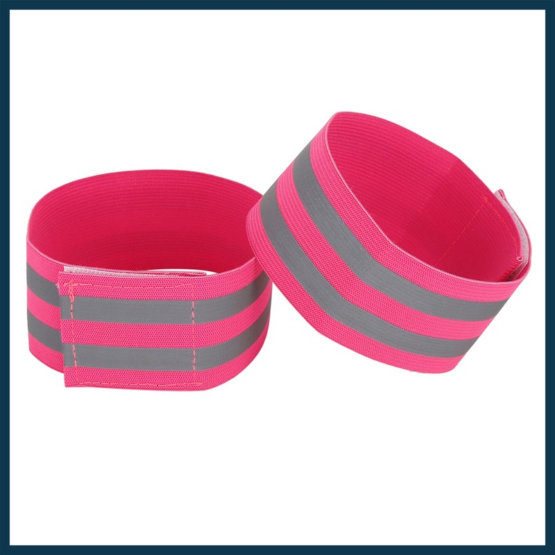 TUCKBOLD 8pcs Reflective Bands for Arm Cycling Reflective Armbands Pink