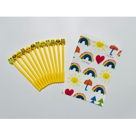 Bandal & Neoul Assorted Emoji Faces Ball Pen Set (4 Designs, 3 Each, 12 Pens Total) - Novelty Pens for School, Office, Party Favors, Birthday Parties, Celebrations