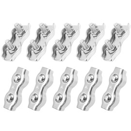 Bonsicoky 10 Pcs M4 Stainless Steel Duplex Wire Rope Clips, Duplex Double Bolt Cable Clamp for 1/8 Inch Diameter Wire Cable