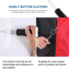 Button Aid Button Closer, Dressing Aid Button Hook, Button Aid and Zip, Button Dressing Aid, Button Aid for Seniors, Zip Aid for Zippers Seniors Aid