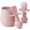 SAMiGO Silicone Baby Utensils - Self Feeding Spoons and Tiny