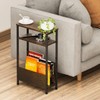 THUMEYE 7.1" Narrow Side Table for Small Spaces, 3 Tier