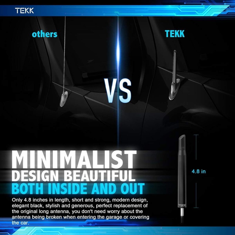 Tekk Short Antenna Compatible with 2003-2015 Corolla/Designed for Optimized FM/AM