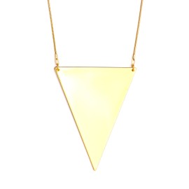 Magic Metal Triangle Necklace Pyramid Geometric Pendant Gold Tone NM17 Statement Fashion Jewelry