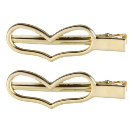 MAHAVIMOKSA 20pcs KC Gold Alligator Hair Clips Metal Barrettes Hair Clips for Women and Girls DIY Craft (70x23mm Heart)