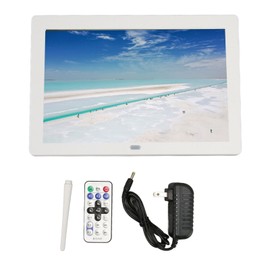 8 Inch Digital Photo Frame 1280x800 HD IPS Display Support Screen Switching USB and Storage Card Slots Digital Picture Frame 100‑240V White US Plug