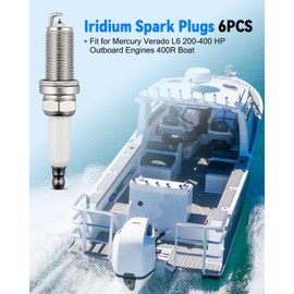 ILFR6G-E 4212 Iridium Spark Plugs Fit for Mercury Verado L6 200-400 HP Outboard Engines 400R Boat, 6Pcs