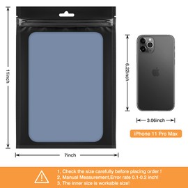 LODROC 100 Pieces Resealable Mylar Ziplock Bags with Clear Window - 7.1x10.2 Inches Smell Proof Bag Coffee Beans Packaging Pouch for Food Self Sealing Storage Supplies Jewelry Electronics Party, Black