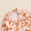 Fsadfeas Kids Girls Pajamas Baby Short/Long Sleeve Pumpkin&Turkey Print Button